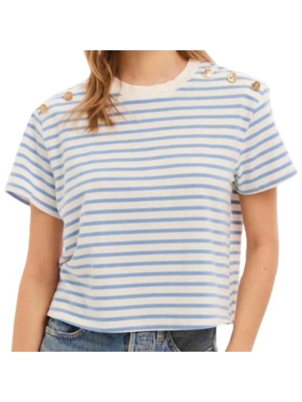 Allison New York Stripe Brooklyn Tee Blue Stripe Size Small New